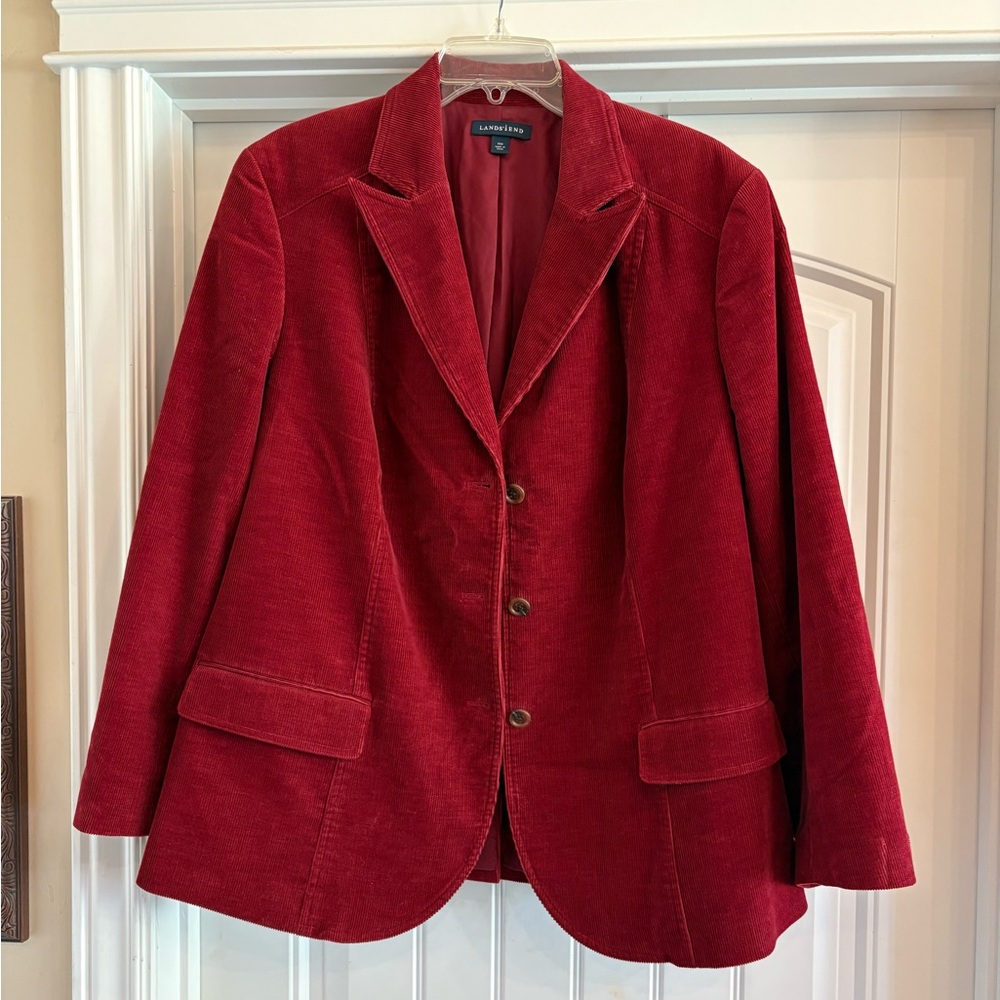 Lands' End Red Corduroy Jacket